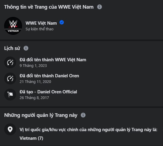 Sự thật về fanpage WWE Việt Nam có tích xanh giả mạo