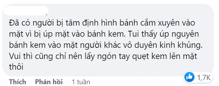 Vì sao không nên úp bánh kem lên mặt?